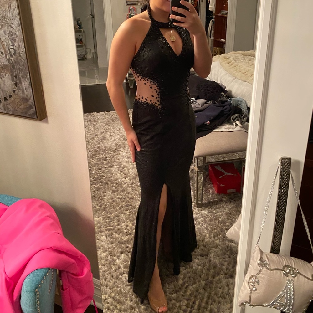 Custom Black Sequin Dress